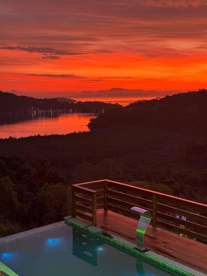 Last orange light over Paraty Bay