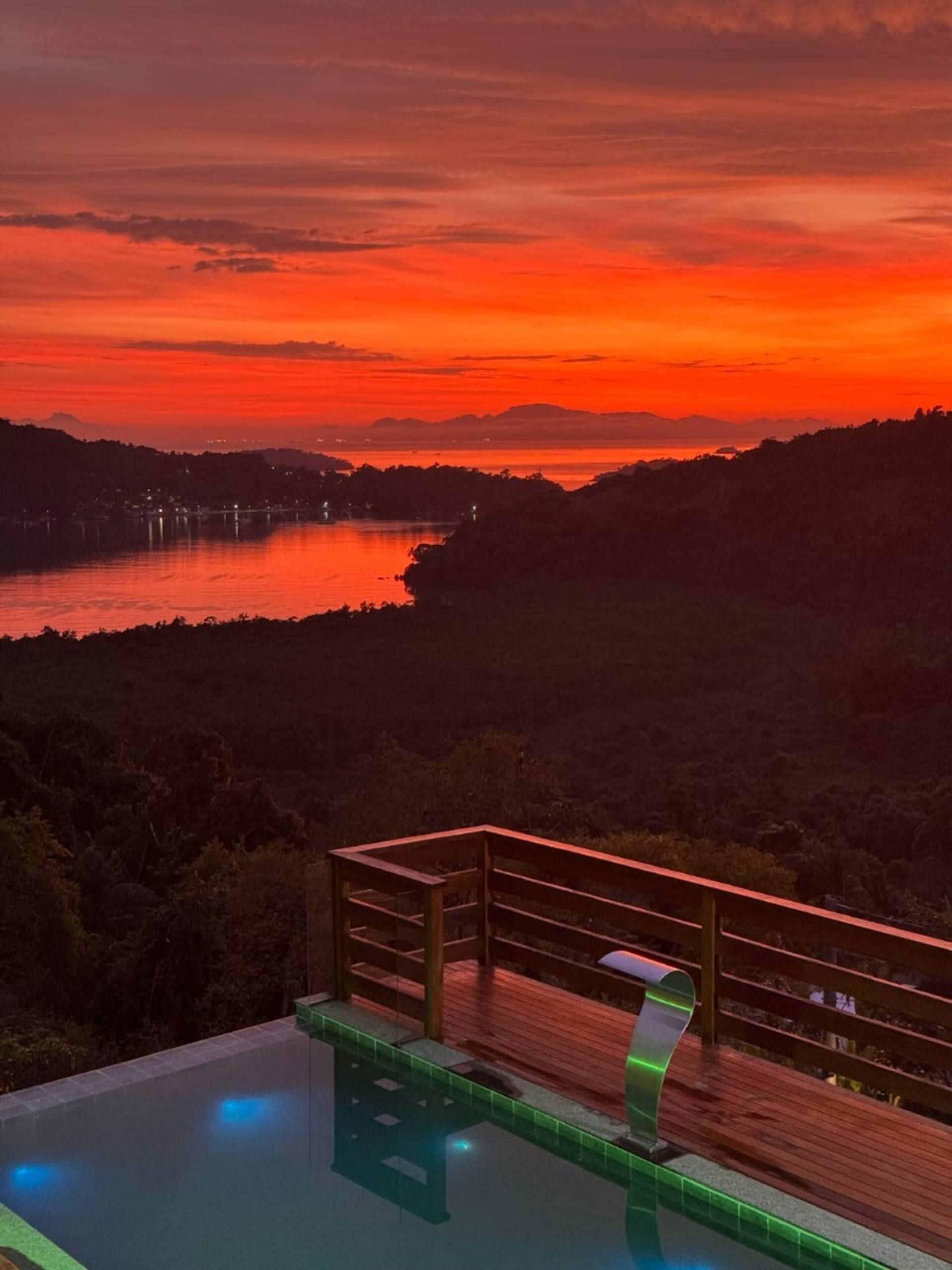 Last orange light over Paraty Bay