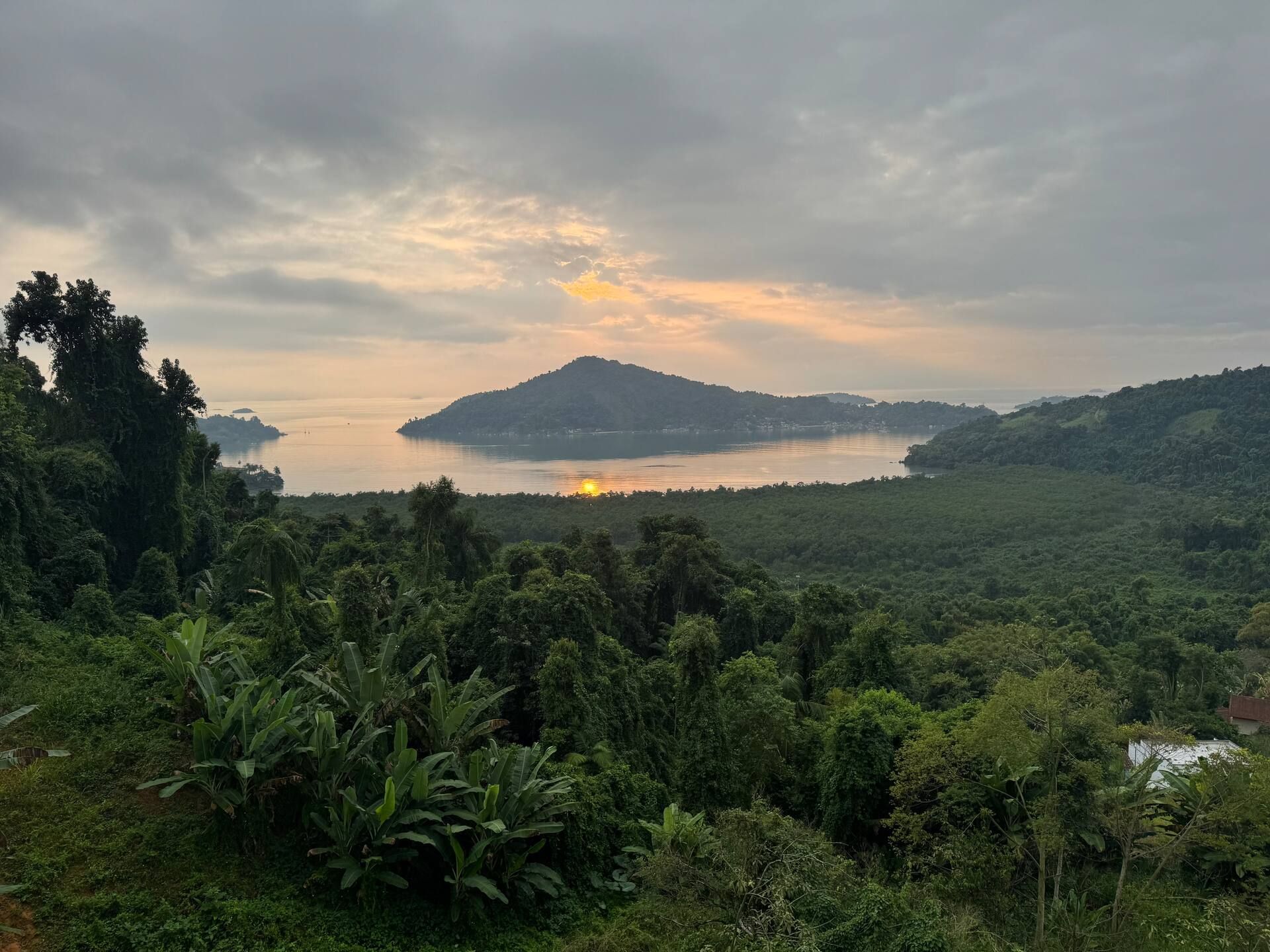 Evening settling over the islands