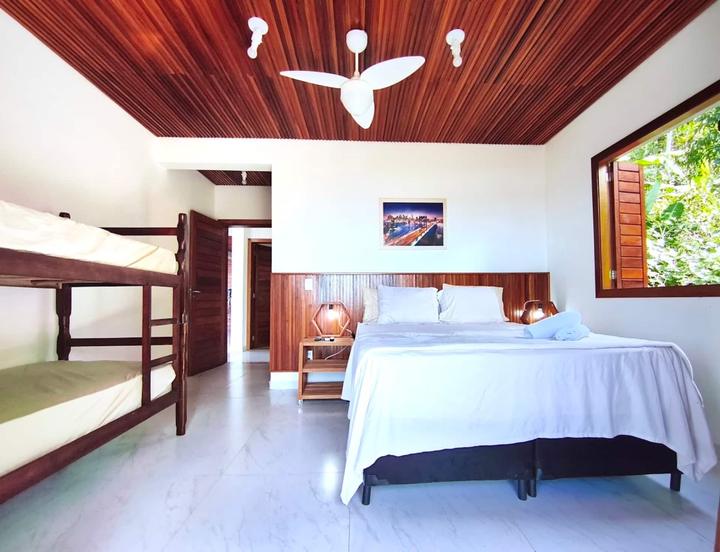 A bright bedroom under the eaves